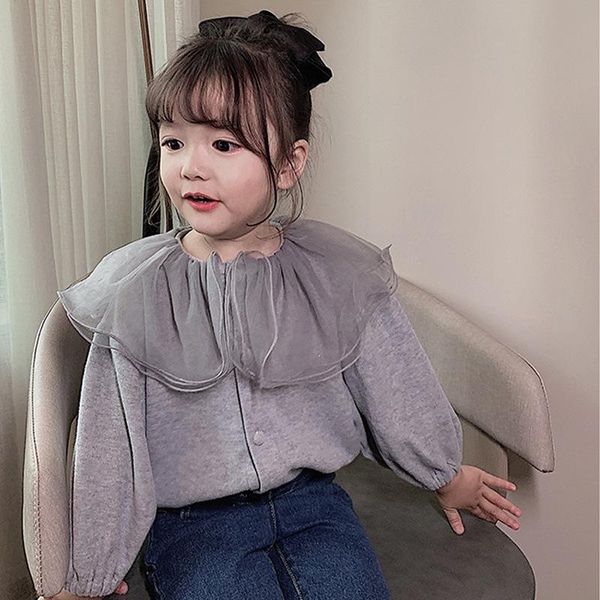 jackets spring and autumn 2021 children solid color clothes baby girls fashion lace ruffled turn-down collar long-sleeved gentle top, Blue;gray
jackets spring and autumn 2021 children solid color clothes baby girls fashion lace ruffled turn-down collar long-sleeved gentle top, Blue;gray