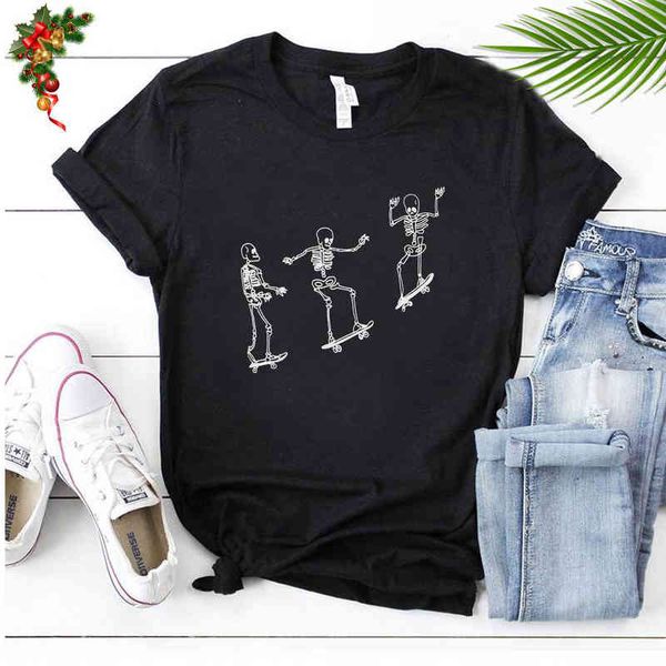 women's t-shirt t-shirt the three skateboard graphic punk-style cool skull grunge unisshirt for present black women lg5b, White
women's t-shirt t-shirt the three skateboard graphic punk-style cool skull grunge unisshirt for present black women lg5b, White