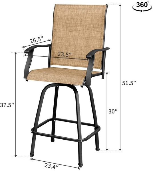 all-weather outdoor furniture set tall patio swivel chairs counter height bar stools for bistro, lawn, garden, backyard camp
all-weather outdoor furniture set tall patio swivel chairs counter height bar stools for bistro, lawn, garden, backyard camp