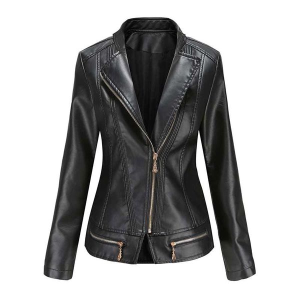women's leather & faux autumn solid long sleeve turndown collar coat women streetwear zipper motorcycle jacket female pu jackets, Black
women's leather & faux autumn solid long sleeve turndown collar coat women streetwear zipper motorcycle jacket female pu jackets, Black