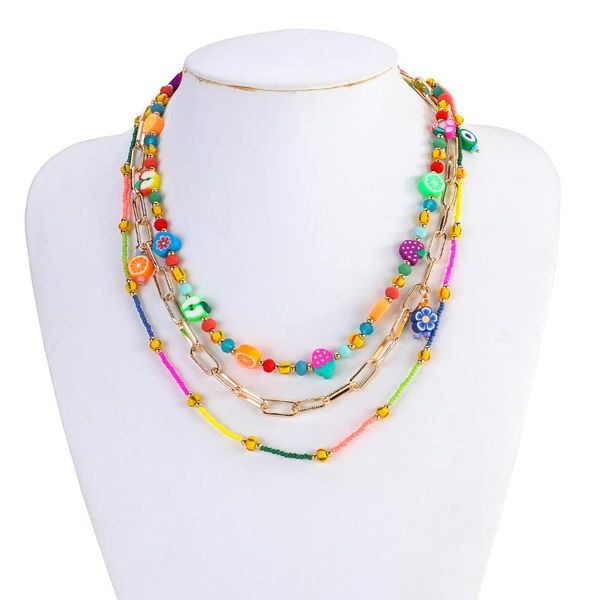 chains aensoa 3 layers bohemia fruit polymer clay necklaces for women girls colorful beads alloy choker collares necklace jewelry gifts, Silver
chains aensoa 3 layers bohemia fruit polymer clay necklaces for women girls colorful beads alloy choker collares necklace jewelry gifts, Silver