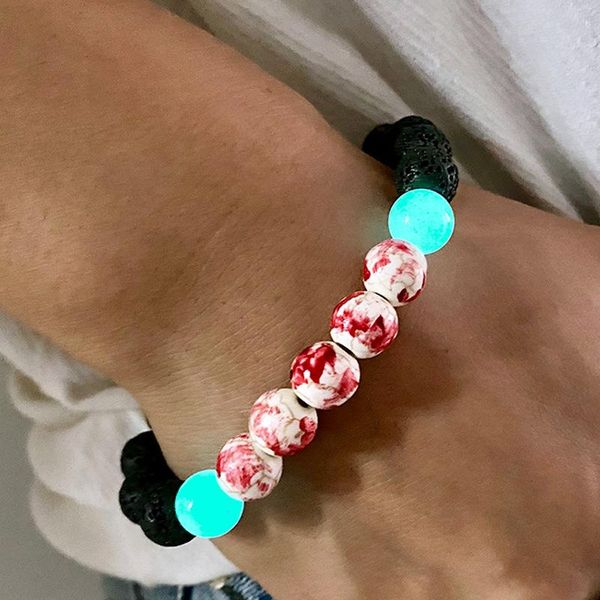 beaded, strands 2021 selling natural lava stone elastic round luminous bead skull diffuser bracelet halloween holiday jewelry wholesale, Black
beaded, strands 2021 selling natural lava stone elastic round luminous bead skull diffuser bracelet halloween holiday jewelry wholesale, Black