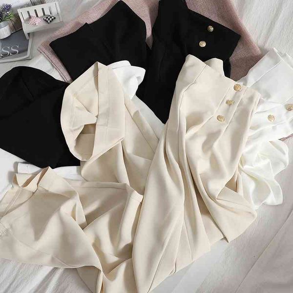 women's pants & capris drape high-waisted trousers women's spring summer double-breasted straight-leg pants wild pure color wide-l, Black;white
women's pants & capris drape high-waisted trousers women's spring summer double-breasted straight-leg pants wild pure color wide-l, Black;white