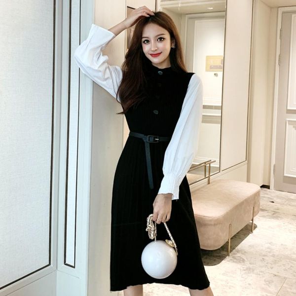 casual dresses coigarsam office lady full sleeve women dress spring knitting high waist black 1099, Black;gray
casual dresses coigarsam office lady full sleeve women dress spring knitting high waist black 1099, Black;gray