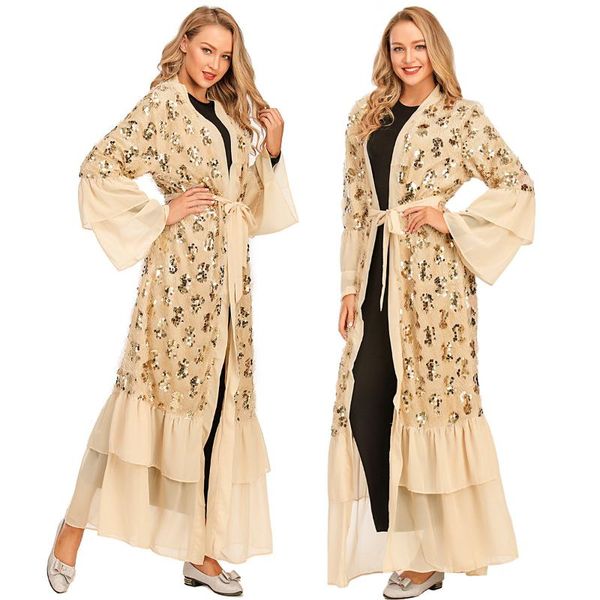 ethnic clothing muslim woman's dress fashion sequins chiffon flared sleeve robe middle east arab dubai cardigan donsignet, Red
ethnic clothing muslim woman's dress fashion sequins chiffon flared sleeve robe middle east arab dubai cardigan donsignet, Red