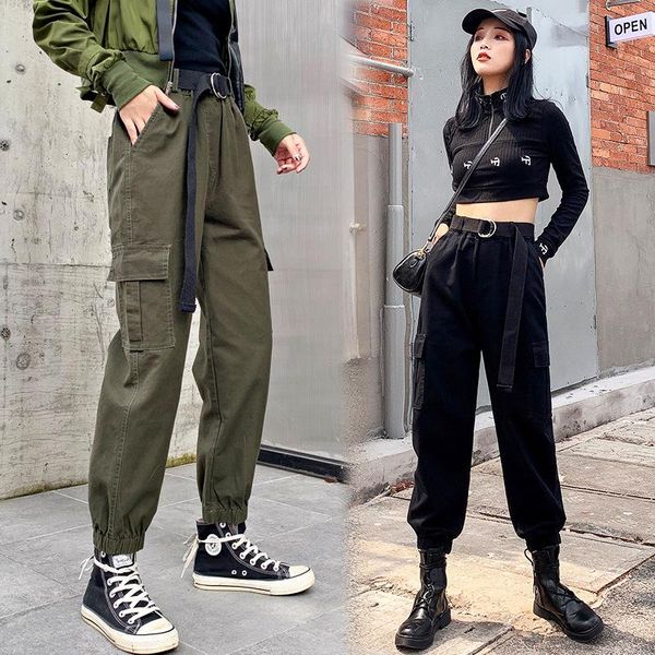 women's pants & capris cargo overalls loose-fitting beam feet thin high waist handsome korean casual sashes, Black;white
women's pants & capris cargo overalls loose-fitting beam feet thin high waist handsome korean casual sashes, Black;white