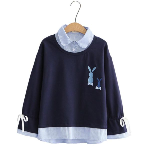 women's hoodies & sweatshirts women and cartoon embroidery patchwork fake two piece pullover 2021 autumn petal sleeve female tracksuits, Black
women's hoodies & sweatshirts women and cartoon embroidery patchwork fake two piece pullover 2021 autumn petal sleeve female tracksuits, Black