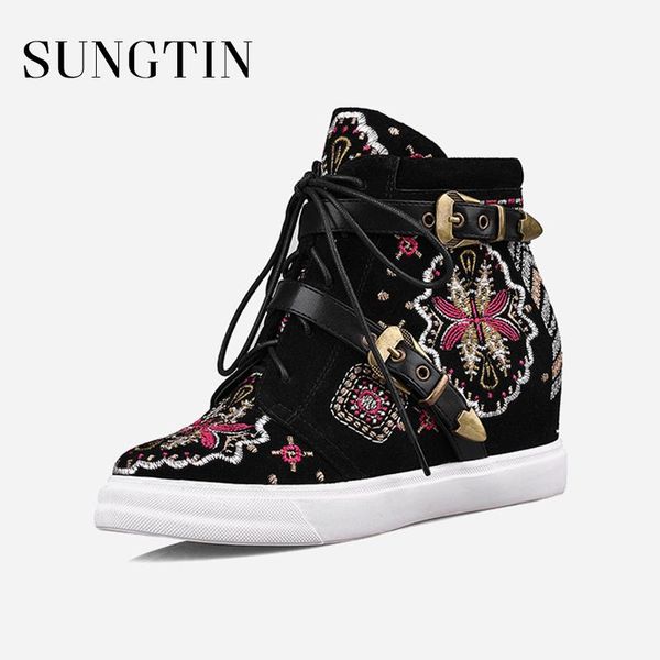 boots sungtin elegant vintage embroidery genuine leather women ankle winter flat short ladies large size casual booties, Black
boots sungtin elegant vintage embroidery genuine leather women ankle winter flat short ladies large size casual booties, Black