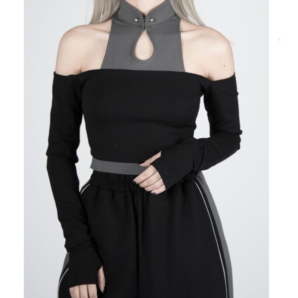 women's t-shirt 2021 summer punk off shoulder long sleeve woman women turtleneck patchwork slim short t-shirt function c, White
women's t-shirt 2021 summer punk off shoulder long sleeve woman women turtleneck patchwork slim short t-shirt function c, White