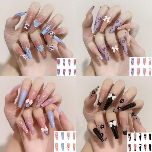 false nails long coffin fashion press on finished nail stickers fake beauty decal ballerina full art tip, Red;gold
false nails long coffin fashion press on finished nail stickers fake beauty decal ballerina full art tip, Red;gold