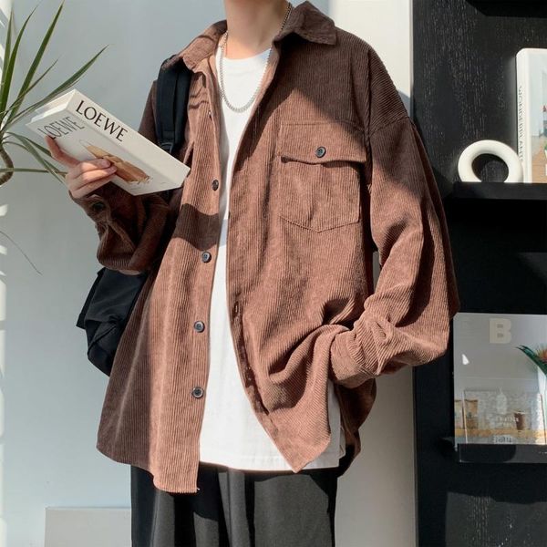 men's casual shirts neploha autumn solid color corduroy shirt hong kong loose male lapel long sleeve streetwear man sweatshirt, White;black
men's casual shirts neploha autumn solid color corduroy shirt hong kong loose male lapel long sleeve streetwear man sweatshirt, White;black