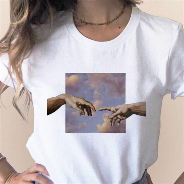 michelangelo david hands print men t shirt and women aesthetic harajuku ulzzang female tee clothes 90s summer top, White;black
michelangelo david hands print men t shirt and women aesthetic harajuku ulzzang female tee clothes 90s summer top, White;black
