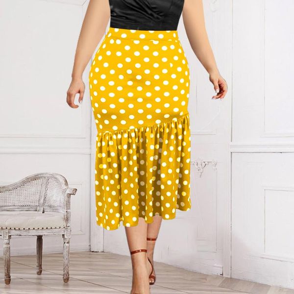 plus size pants skirt for women white polka dot high waist knee length ruffle zipper fashion elegant office lady party evening, Black
plus size pants skirt for women white polka dot high waist knee length ruffle zipper fashion elegant office lady party evening, Black