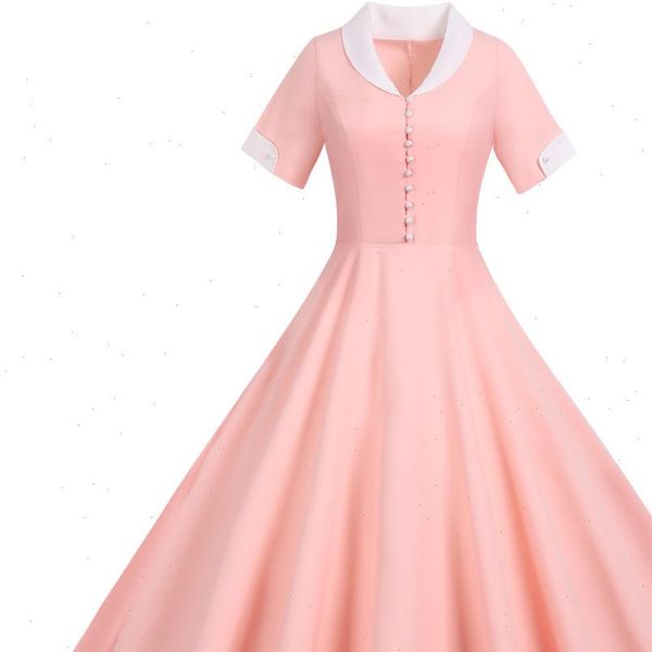 pink elegant fashion ol women dresses office robe short sleeve retro vintage beading party summer dress casual vestidos, Black;gray
pink elegant fashion ol women dresses office robe short sleeve retro vintage beading party summer dress casual vestidos, Black;gray