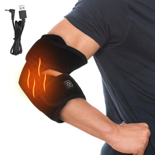 adjustable elbow heating pad heat brace support wrap with 3 level temperature setting portable belt therapy & knee pads, Black;gray
adjustable elbow heating pad heat brace support wrap with 3 level temperature setting portable belt therapy & knee pads, Black;gray