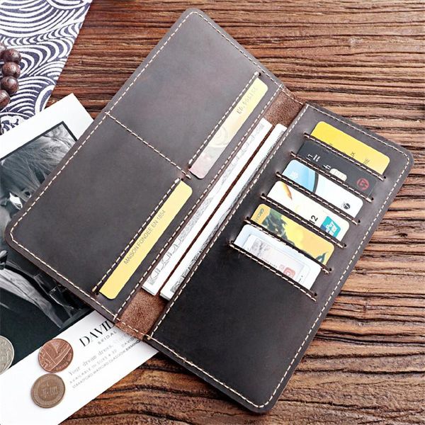 wallets handmade vintage leather wallet crazy horse cow men two fold long simple color male purse card holder, Red;black
wallets handmade vintage leather wallet crazy horse cow men two fold long simple color male purse card holder, Red;black