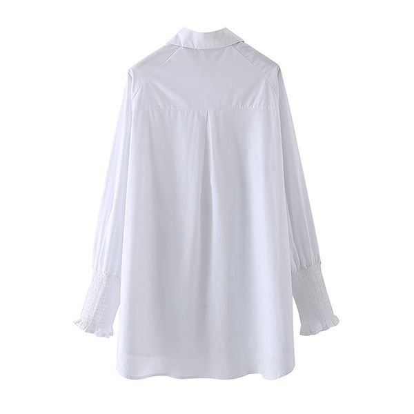 summer cotton and polyester turn-down collar straight long white solid single breasted button casual women shirt 210524
summer cotton and polyester turn-down collar straight long white solid single breasted button casual women shirt 210524