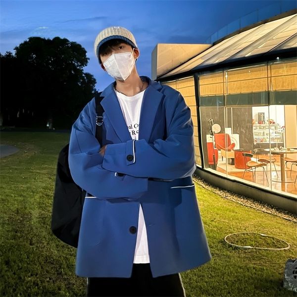 mens casual suit jacket 2021 new autumn korean fashion single breasted blazer black blue oversized coats double pocket, White;black
mens casual suit jacket 2021 new autumn korean fashion single breasted blazer black blue oversized coats double pocket, White;black