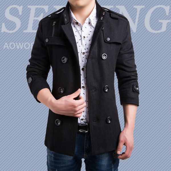 solid winter trench coats men casual thick wool double breasted warm mens jacket england style oversized long sleeve overcoat 210524, Black;brown
solid winter trench coats men casual thick wool double breasted warm mens jacket england style oversized long sleeve overcoat 210524, Black;brown
