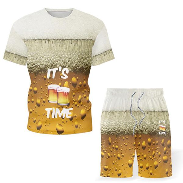 men's tracksuits creative beer 3d printing summer t-shirt shorts 2-piece fashion suit sports short sleeve beach pants casual, Gray
men's tracksuits creative beer 3d printing summer t-shirt shorts 2-piece fashion suit sports short sleeve beach pants casual, Gray