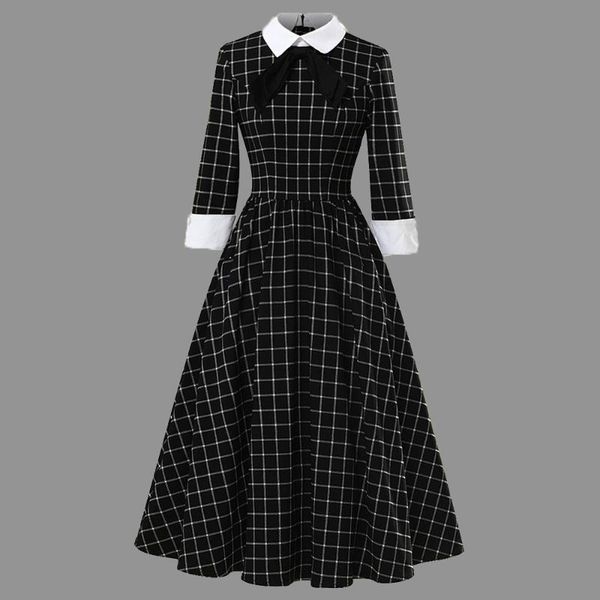 casual dresses women's dress black plaid bowknot a-line half sleeve slim waist street fashion elegant retro office preppy nice, Black;gray
casual dresses women's dress black plaid bowknot a-line half sleeve slim waist street fashion elegant retro office preppy nice, Black;gray