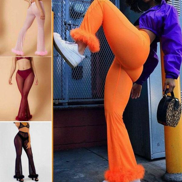 women high waist see through flared leg mesh summer beach long pants trousers bikini cover up women's swimwear, White;black
women high waist see through flared leg mesh summer beach long pants trousers bikini cover up women's swimwear, White;black