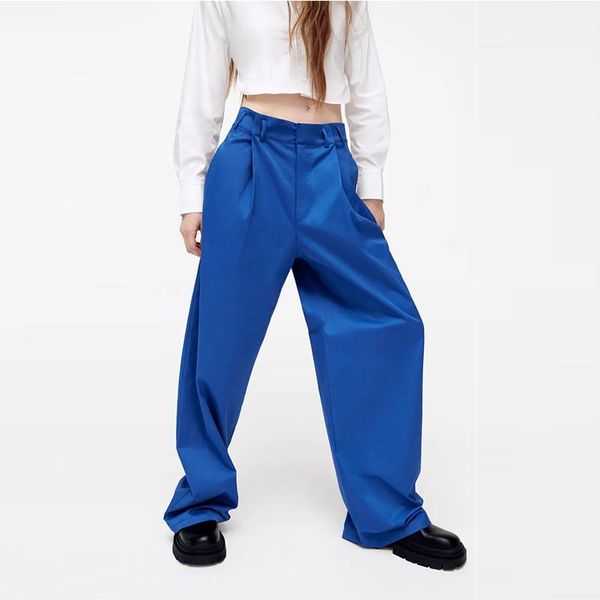 women's pants & capris kumsvag women autumn casual pleated wide leg 2021 za loose full length pant female elegant fashion street trouse, Black;white
women's pants & capris kumsvag women autumn casual pleated wide leg 2021 za loose full length pant female elegant fashion street trouse, Black;white