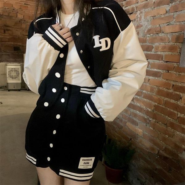 women's tracksuits harajuku girl suit single-breasted color contrast embroidery high waist mini skirt vintage baseball uniform two-piec, Gray
women's tracksuits harajuku girl suit single-breasted color contrast embroidery high waist mini skirt vintage baseball uniform two-piec, Gray