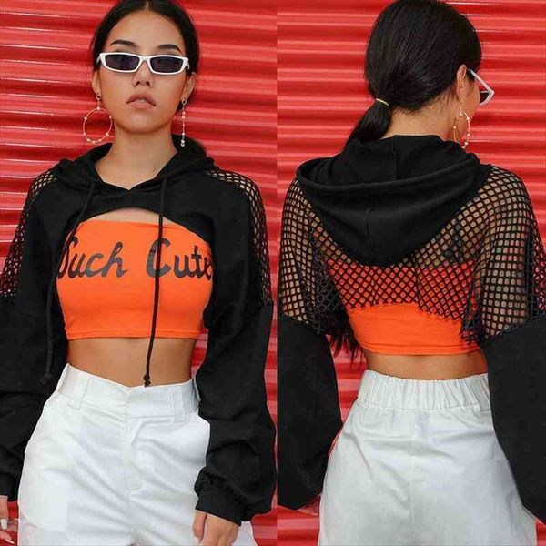 summer fashion pullover club wear streetwear cropped hoodie women mesh fish net hooded chest hollow sweatshirt, Black
summer fashion pullover club wear streetwear cropped hoodie women mesh fish net hooded chest hollow sweatshirt, Black