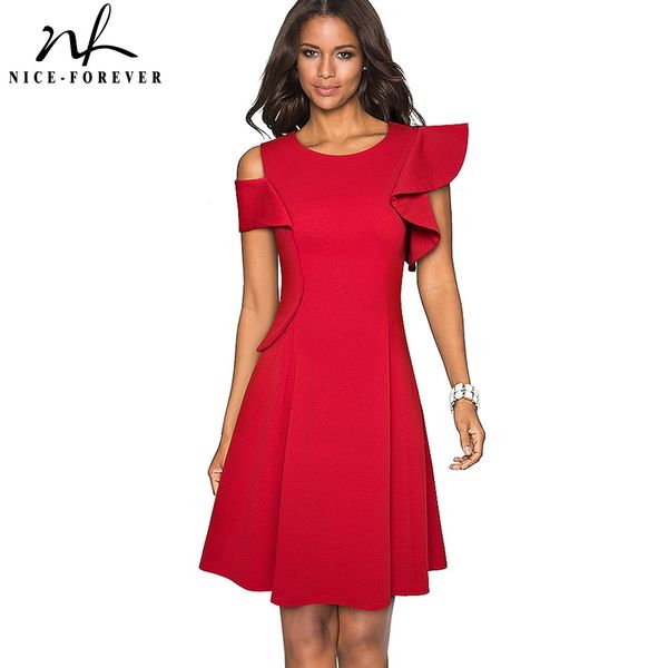 nice-forever vintage solid color with chic ruffle sleeve dresses cocktail party women flared dress a226, Black;gray
nice-forever vintage solid color with chic ruffle sleeve dresses cocktail party women flared dress a226, Black;gray