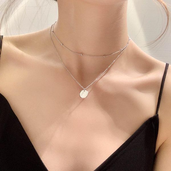 chains @ taimi jewelry korean style personalized fashion student double-layer wafer pendant necklace female choker clavicle chain neck, Silver
chains @ taimi jewelry korean style personalized fashion student double-layer wafer pendant necklace female choker clavicle chain neck, Silver