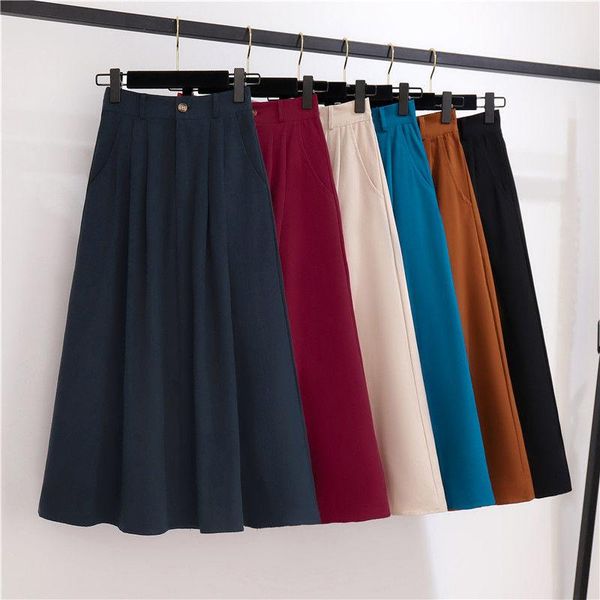 washed cotton retro french draped skirt female autumn and winter temperament elastic high waist loose a-line mid-length skirts, Black
washed cotton retro french draped skirt female autumn and winter temperament elastic high waist loose a-line mid-length skirts, Black