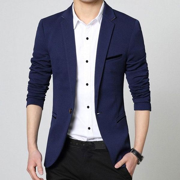 men's suits & blazers spring autumn men blazer fashion slim button casual for masculine solid color fit suit jacket gentleman outerwear, White;black
men's suits & blazers spring autumn men blazer fashion slim button casual for masculine solid color fit suit jacket gentleman outerwear, White;black