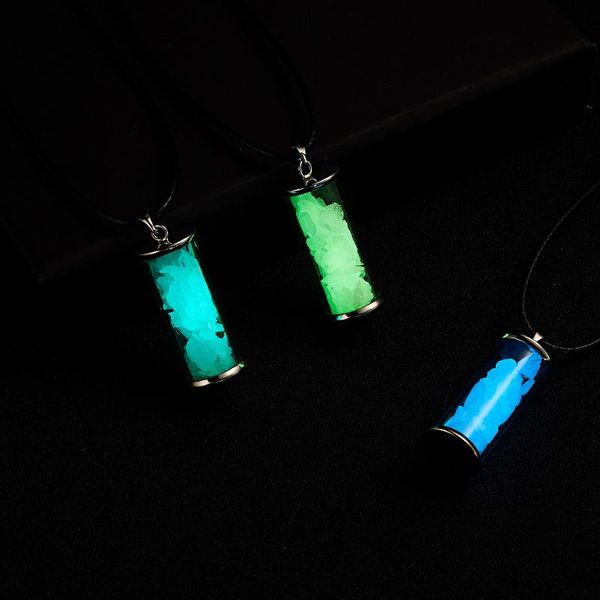 pendant necklaces 1pc 3 colors fluorescent stone with glass wishing drifting bottle leather chain necklace glow in the dark, Silver
pendant necklaces 1pc 3 colors fluorescent stone with glass wishing drifting bottle leather chain necklace glow in the dark, Silver