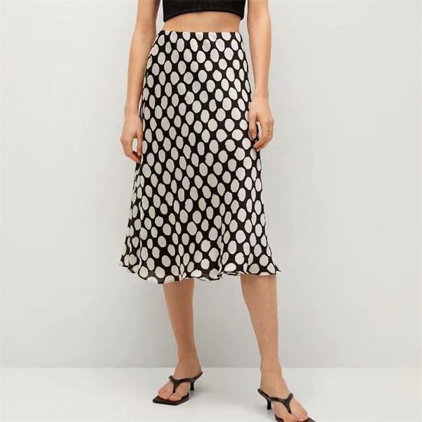 women summer dot sweet a-line skirts chiffon high waist female elegant mid-calf skirt botton clothing 210513, Black;gray
women summer dot sweet a-line skirts chiffon high waist female elegant mid-calf skirt botton clothing 210513, Black;gray