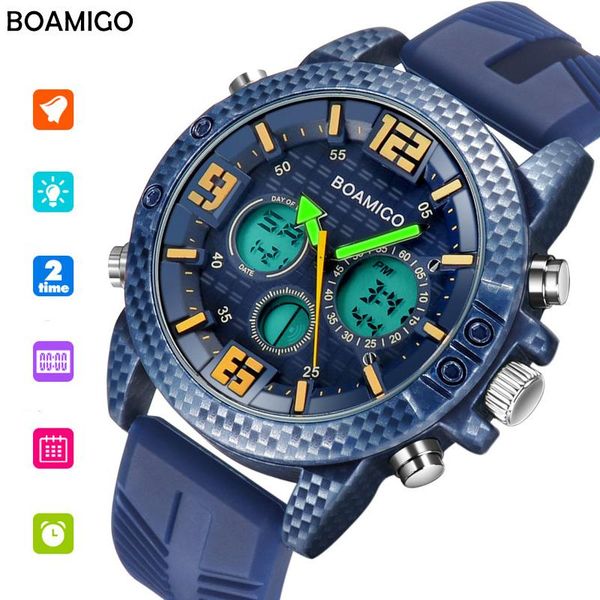 wristwatches boamigo analog and digital men quartz wristwatch blue rubber strap el backlight military sport watch with alarm satch date, Slivery;brown
wristwatches boamigo analog and digital men quartz wristwatch blue rubber strap el backlight military sport watch with alarm satch date, Slivery;brown