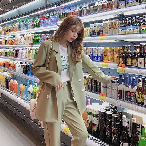 piece set women blazer loose korean fashion casual suit autumn clothes collar double breasted long sleeve women's two pants, White
piece set women blazer loose korean fashion casual suit autumn clothes collar double breasted long sleeve women's two pants, White
