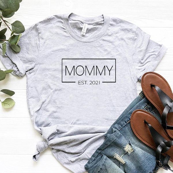 women's t-shirt mommy est 2021 funny printed t-shirts summer fashion short sleeve soon to be mama mother's day gift drop, White
women's t-shirt mommy est 2021 funny printed t-shirts summer fashion short sleeve soon to be mama mother's day gift drop, White