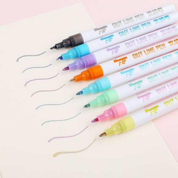 colors outline marker creative metallic double lines pen art markers drawing pens for cards making lettering diy stationary highlighters, Black;red
colors outline marker creative metallic double lines pen art markers drawing pens for cards making lettering diy stationary highlighters, Black;red