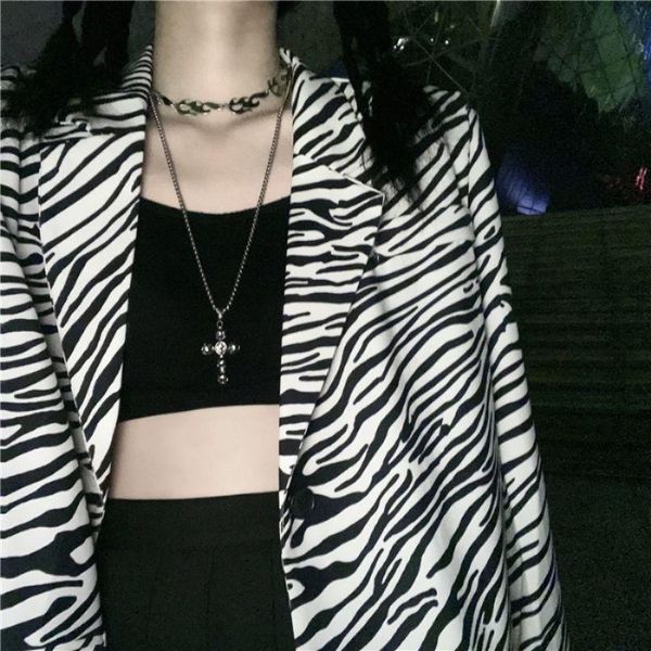 women's jackets korean zebra pattern long-sleeved suit jacket handsome all-match student trend men women punk streetwear top, Black;brown
women's jackets korean zebra pattern long-sleeved suit jacket handsome all-match student trend men women punk streetwear top, Black;brown