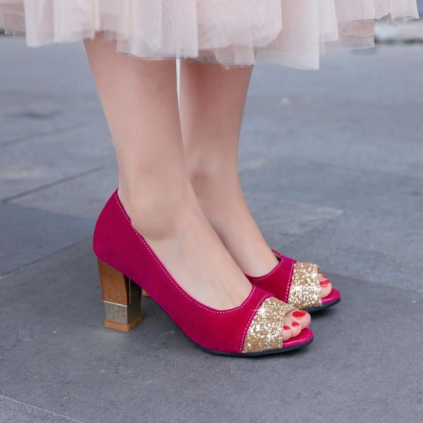 dress shoes sandals women's summer thick heel water drill shallow cut out fish mouth all kinds of sequins high, Black
dress shoes sandals women's summer thick heel water drill shallow cut out fish mouth all kinds of sequins high, Black