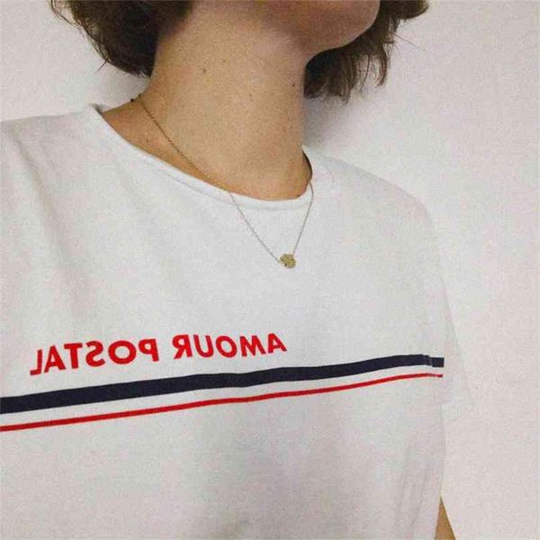 striped pattern tee woman cotton letter print shirt loose elegant retro minimalism chic casual op s femme 210720, White
striped pattern tee woman cotton letter print shirt loose elegant retro minimalism chic casual op s femme 210720, White