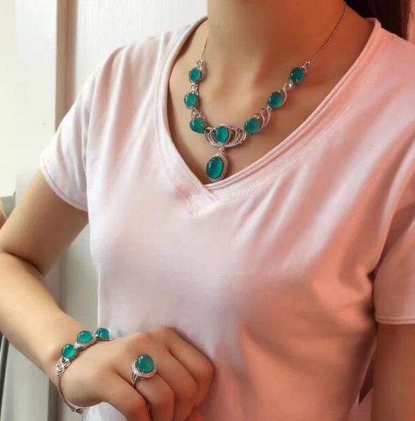 bracelet, earrings & necklace fine jewelry amazonite set female tianhe stone bracelet ring earring 925 silver band fluorescent no, Black
bracelet, earrings & necklace fine jewelry amazonite set female tianhe stone bracelet ring earring 925 silver band fluorescent no, Black