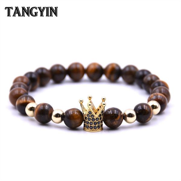 charm bracelets 8mm tiger eye crown bracelet diy micro-inlaid zircon natural stone beaded multi-color optional for men women, Golden;silver
charm bracelets 8mm tiger eye crown bracelet diy micro-inlaid zircon natural stone beaded multi-color optional for men women, Golden;silver