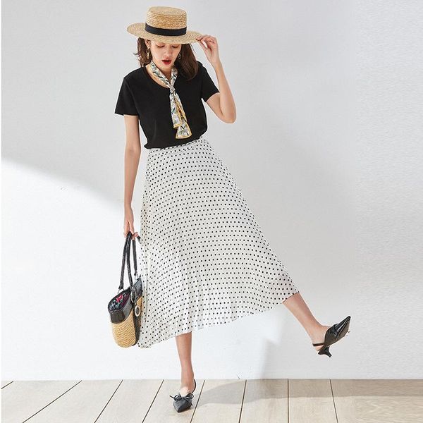 skirts vintage black polka dot pleated skirt women summer chiffon long high waist white a line elegant ladies
skirts vintage black polka dot pleated skirt women summer chiffon long high waist white a line elegant ladies