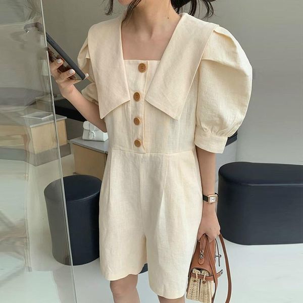 vintage jumpsuits solid brief casual square collar puff sleeves bodysuits loose elegant fashion office lady playsuits women's & rompers, Black;white
vintage jumpsuits solid brief casual square collar puff sleeves bodysuits loose elegant fashion office lady playsuits women's & rompers, Black;white