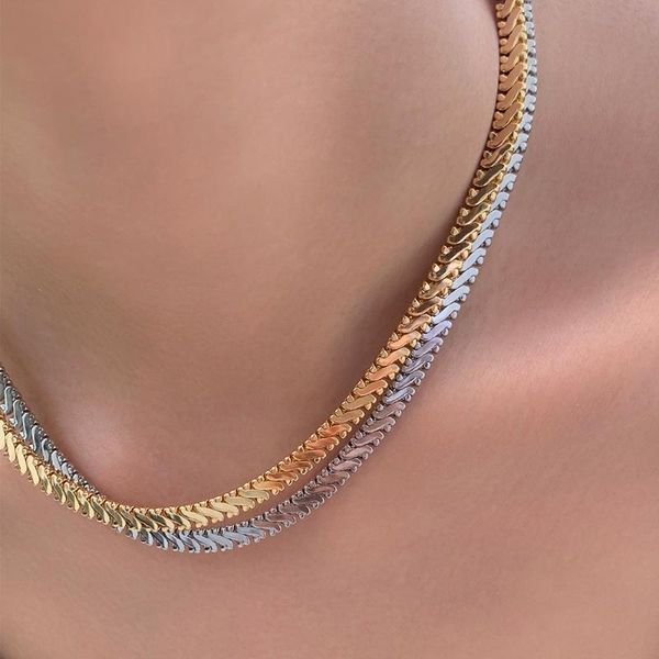 chokers cold wind flat snake chain necklace simple neck tide european and american couple collarbone woman, Golden;silver
chokers cold wind flat snake chain necklace simple neck tide european and american couple collarbone woman, Golden;silver