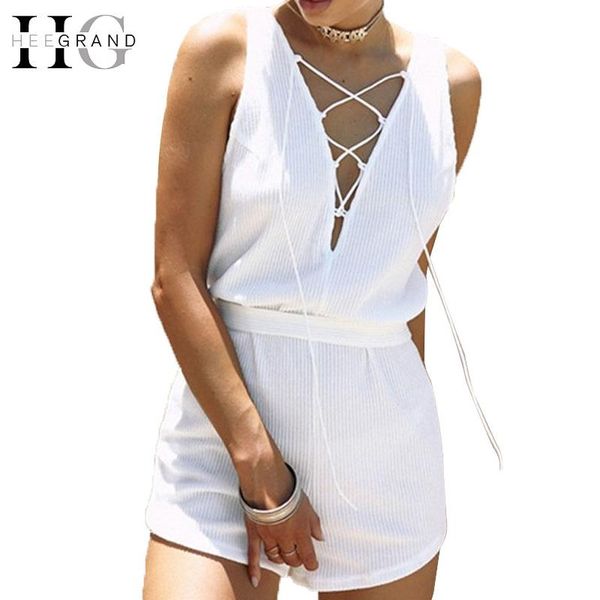 women's jumpsuits & rompers hee grand 2021 summer v-neck lace up jumpsuit romper women causal white hollow out playsuit solid sleeveles, Black;white
women's jumpsuits & rompers hee grand 2021 summer v-neck lace up jumpsuit romper women causal white hollow out playsuit solid sleeveles, Black;white