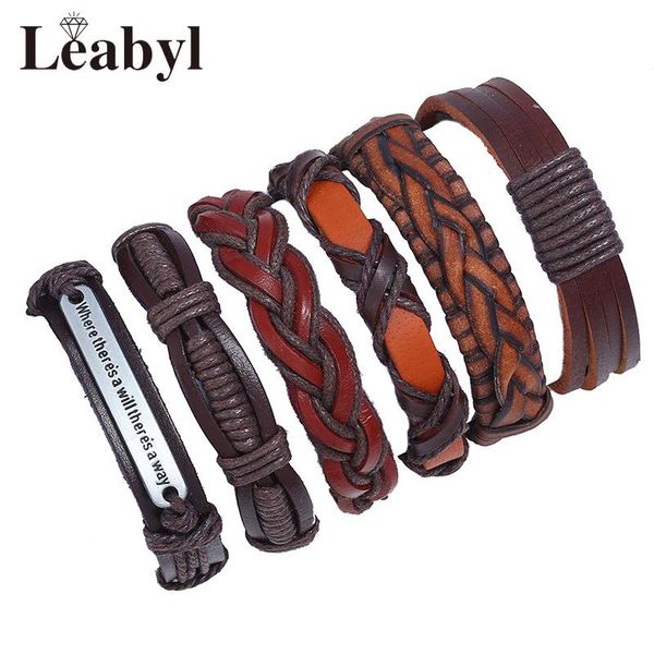 tennis leabyl ancient letter charm vintage bracelet brown leather strap punk retro diy braided rope men jewelry, Golden;silver
tennis leabyl ancient letter charm vintage bracelet brown leather strap punk retro diy braided rope men jewelry, Golden;silver
