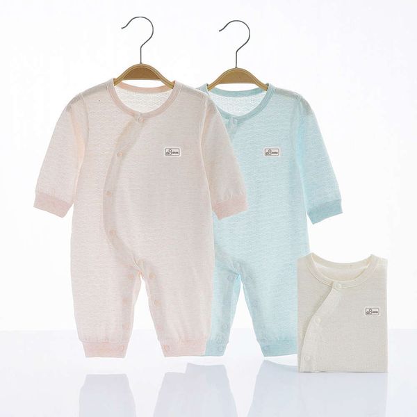 born one-piece summer cotton slant front button long sleeve khaki single layer baby pajamas for boys and girls climbing suit, White
born one-piece summer cotton slant front button long sleeve khaki single layer baby pajamas for boys and girls climbing suit, White
